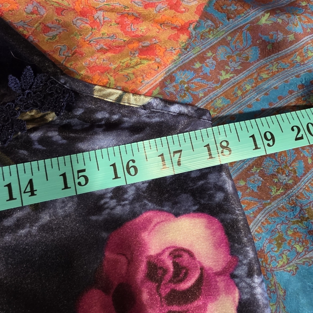 Vintage Whimsigoth Y2K Floral Satin Slip Dress Secret Treasures Blue & Pink - Picture 12 of 16
